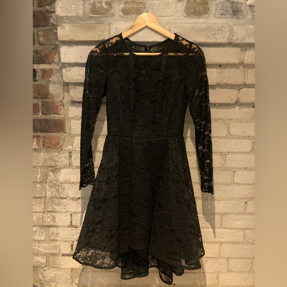 Black Lace Fit-and-Flare Dress - Brand